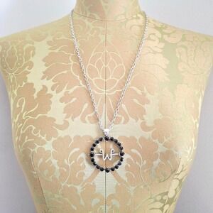 Wednesday Initial Necklace Silver Tone Adjustable Chain Gothic Whimsygoth